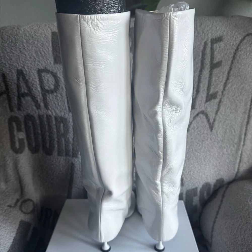 Proenza Shouler tee knee high boots baggy white nappa leather size 6 NWB runway - Picture 9 of 15